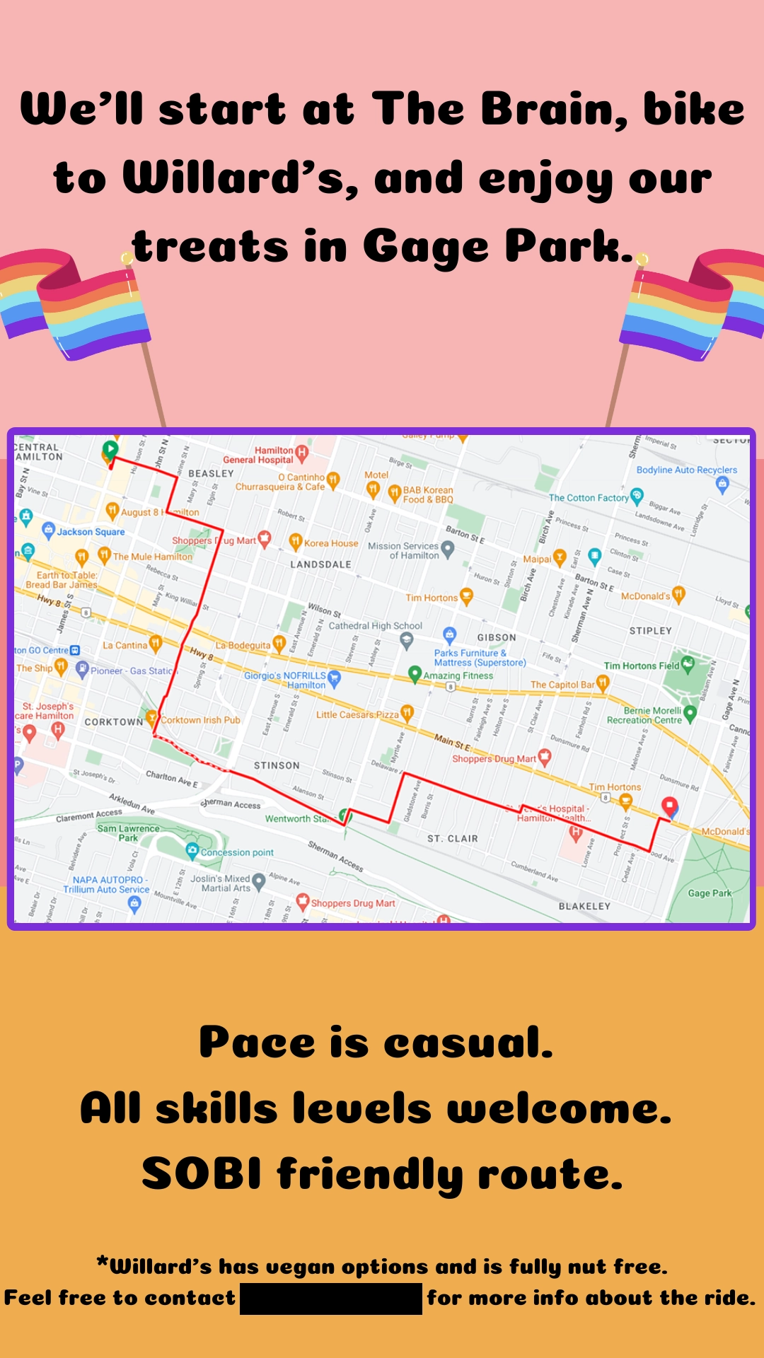 Picture of an ad for Queer Biking Hamilton's Ice Cream Ride Details
